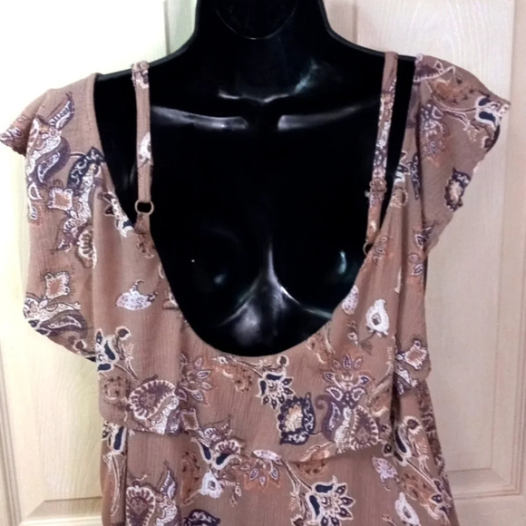 Torrid Walnut Paisley Gauze Cold Shoulder Top Size 3X Plus Size - Picture 7 of 12